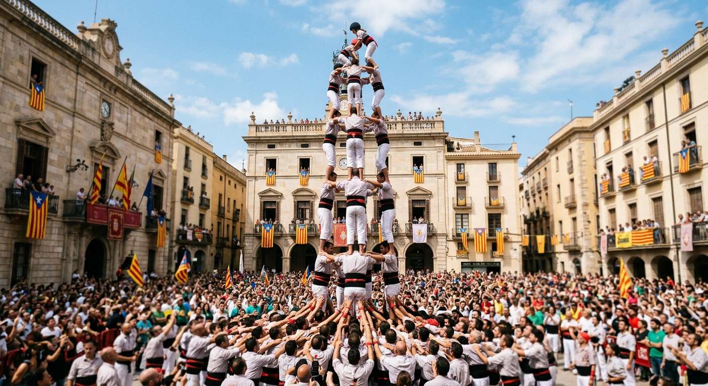 Katalońskie święta i tradycje, które musisz poznać przed podróżą 5 Castells - ludzkie wieże w Katalonii