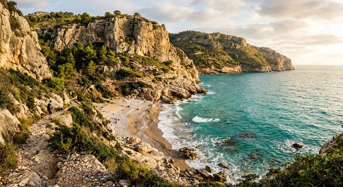 Dzika plaża w Parku Naturalnym Garraf