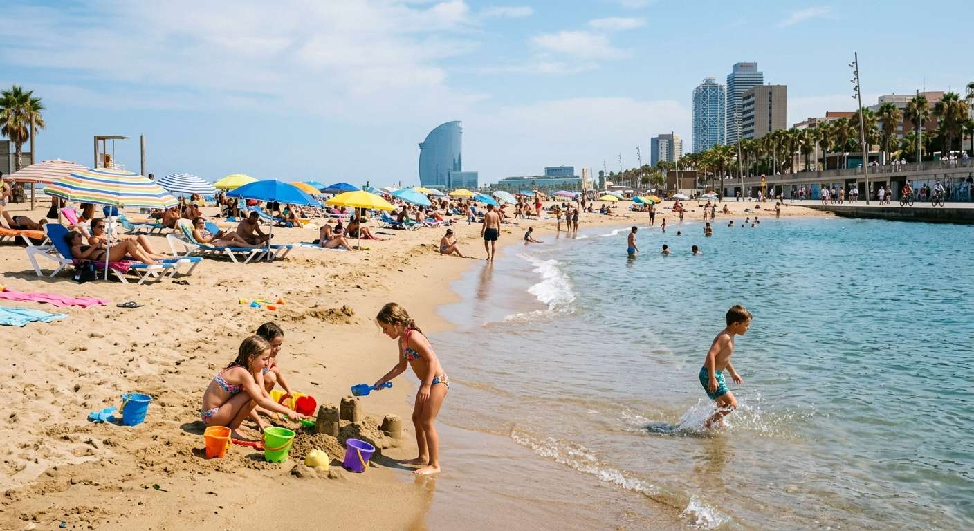 Rodzinna plaża Bogatell w Barcelonie