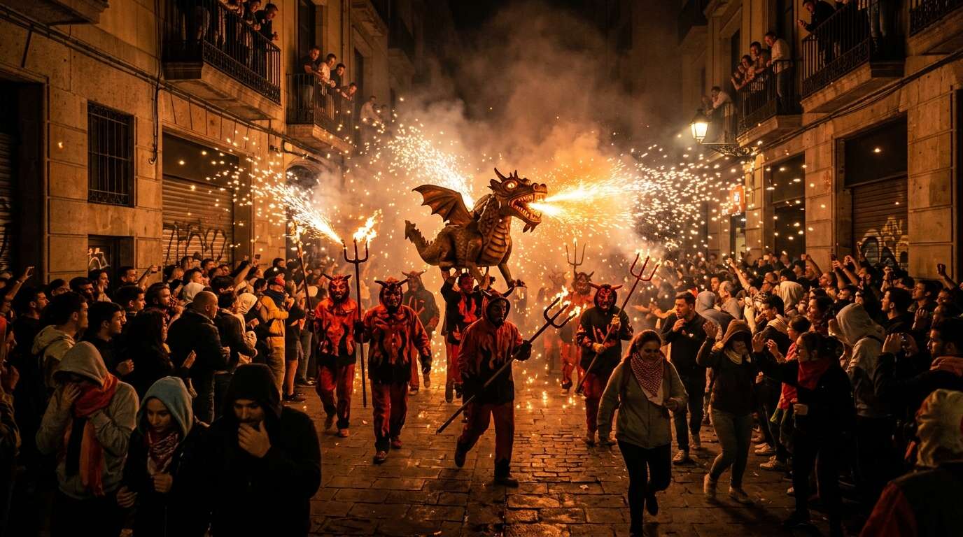 Correfoc - bieg z ogniem podczas La Mercè
