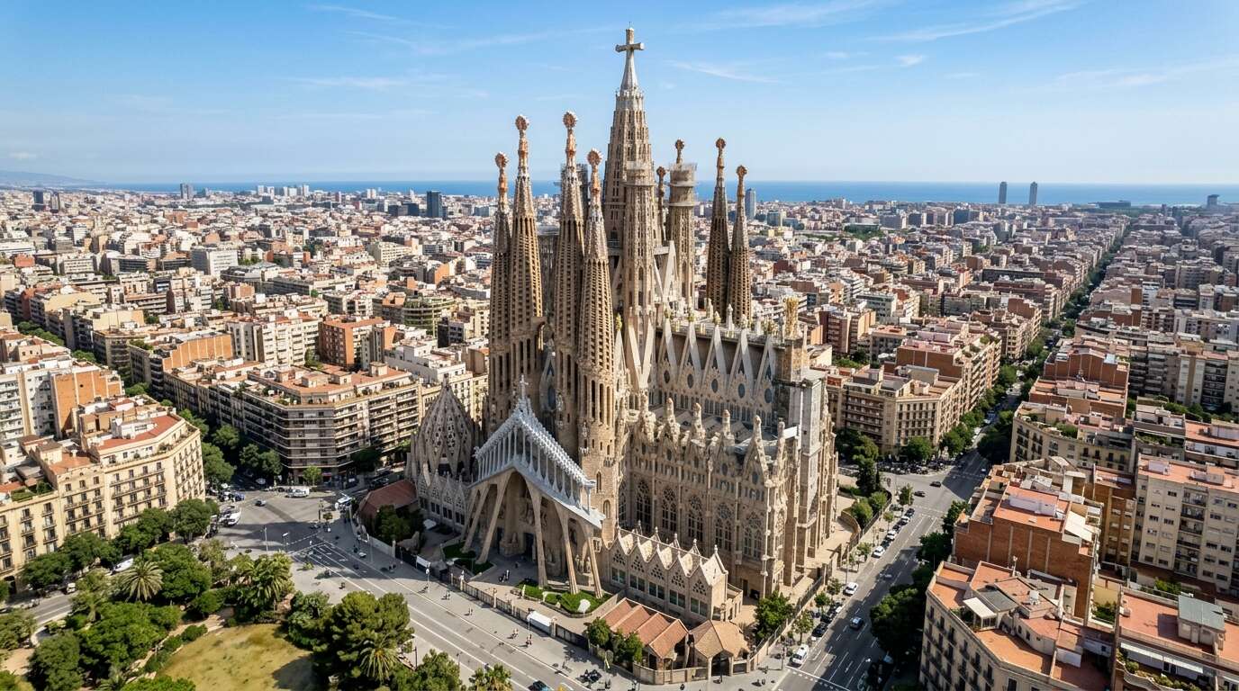 La Sagrada Familia bez kolejki — jak kupić bilety, ominąć tłumy i nie przepłacić 7 Sagrada Familia z lotu ptaka