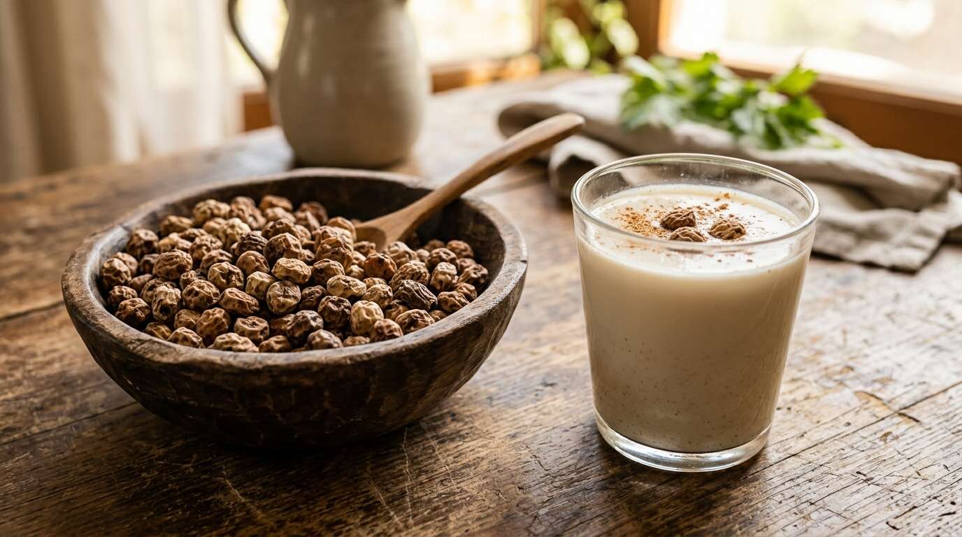 Chufa (cibora jadalna) i szklanka orxaty