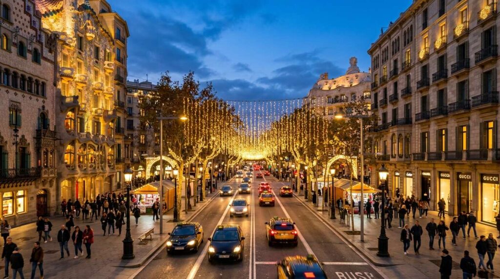 barcelona grudzien iluminacje