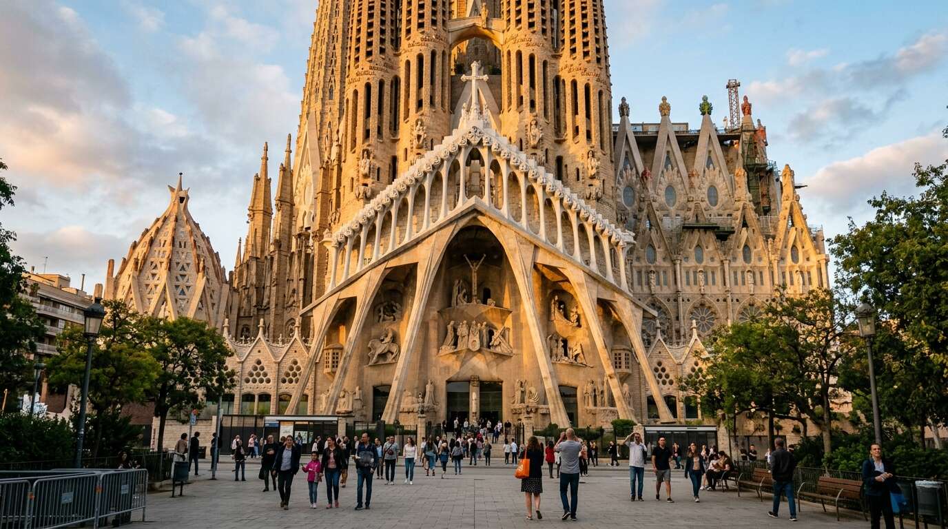 Sagrada Família w Barcelonie po południu