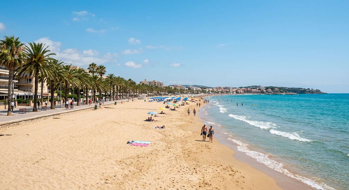 Z Salou do Barcelony na jeden dzień — pociąg, czas dojazdu i plan dnia dla wczasowiczów 6 Plaża na Costa Dorada