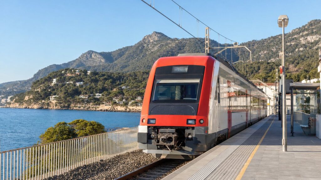 Z Blanes do Barcelony na jeden dzień — transport, bilety i plan zwiedzania 4 Z Blanes do Barcelony — widok z drogi wzdłuż wybrzeża